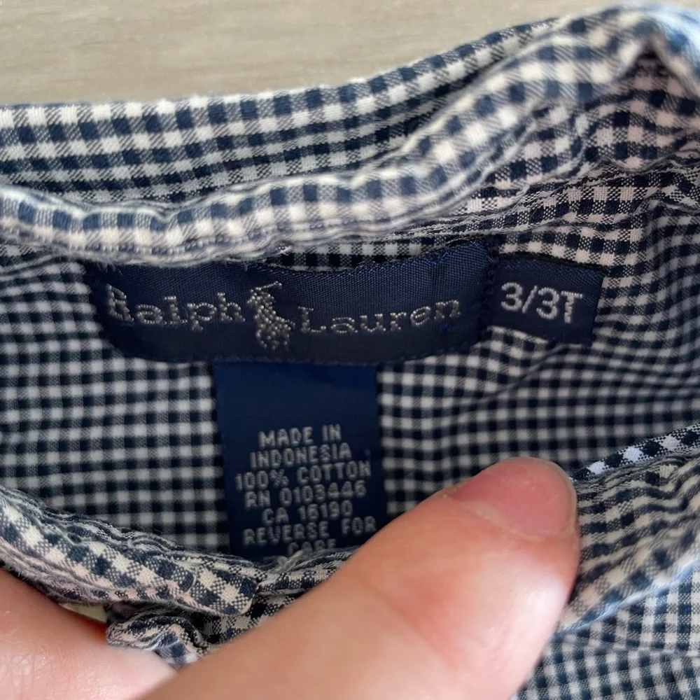 Ralph Lauren boys plaid button down size 3/3T